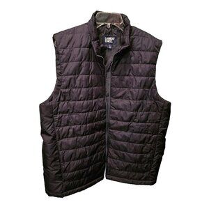 Lands End Puffer Vest Full Zip Prima Loft Navy Blue Adult L Large